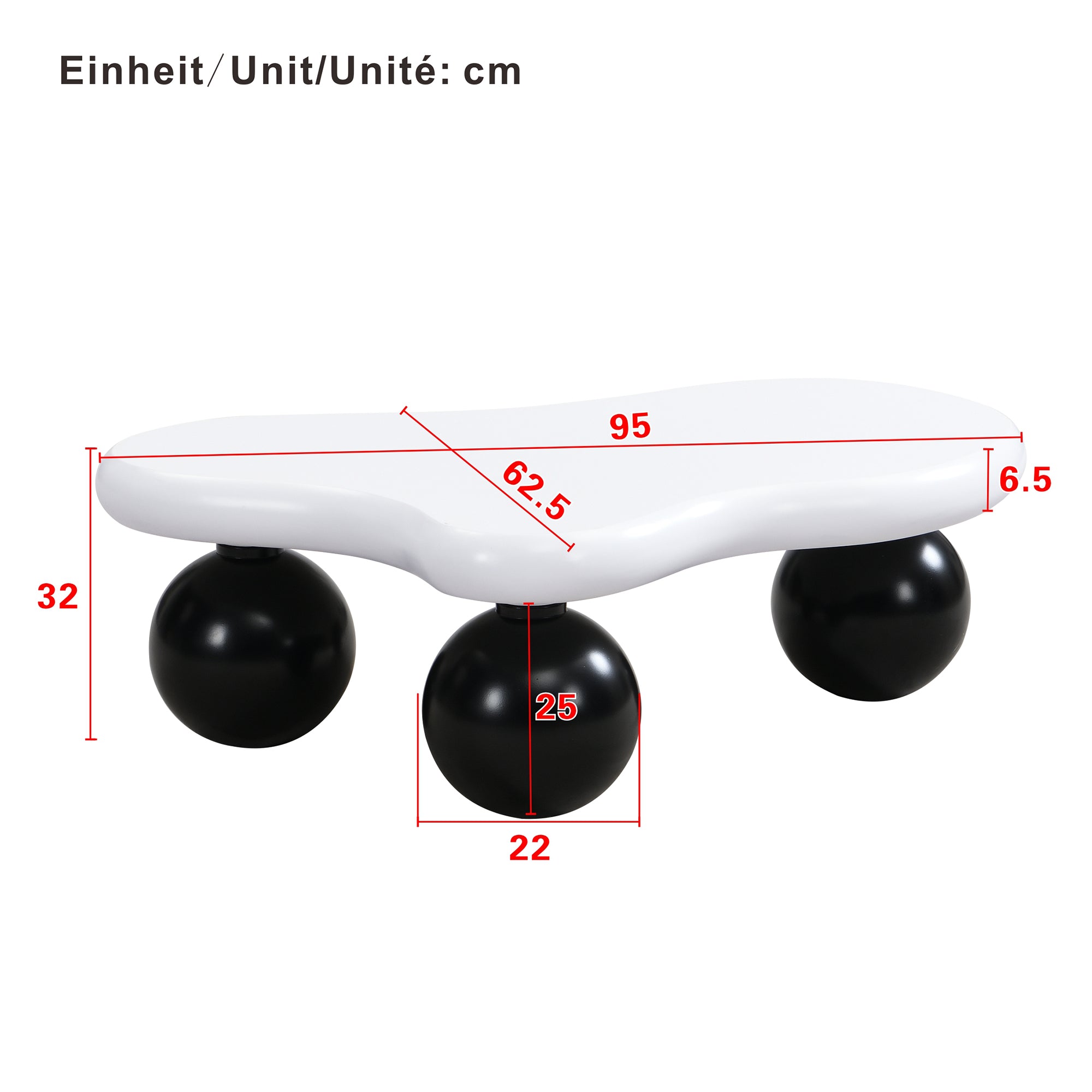 Cloud Style Coffee Table LED Lighting 16 Colors Round Leg Design