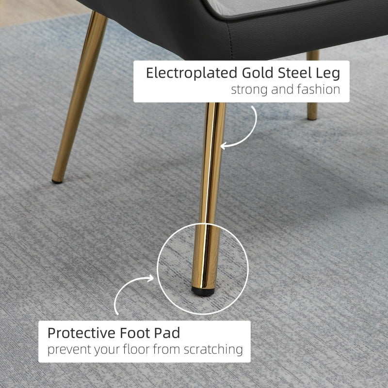 Velvet Armchairs Upholstered Accent Chairs Golden Steel Legs Light Grey