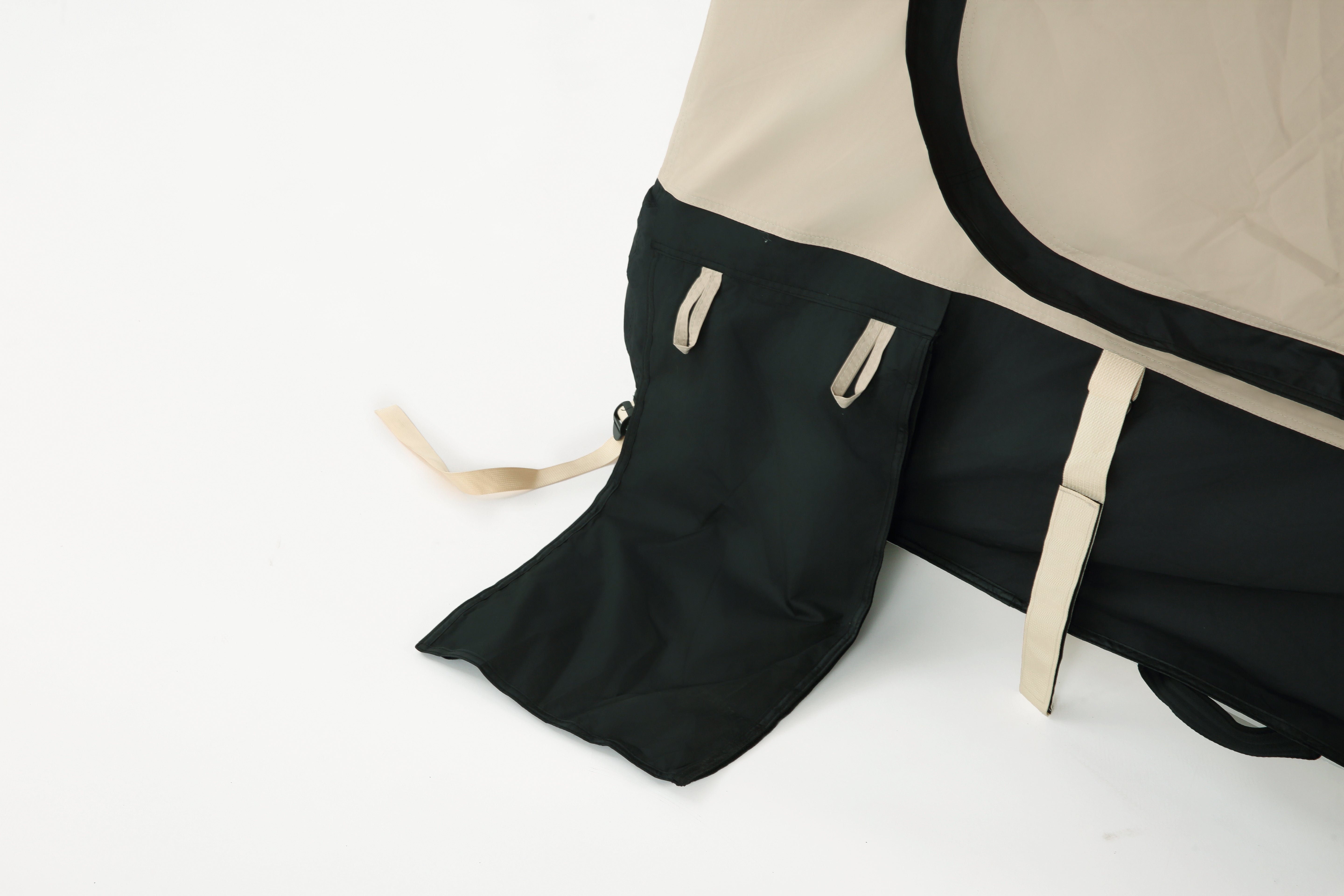 Inflatable Camping Tent with Hand Pump, Roof Tent - Beige + Black