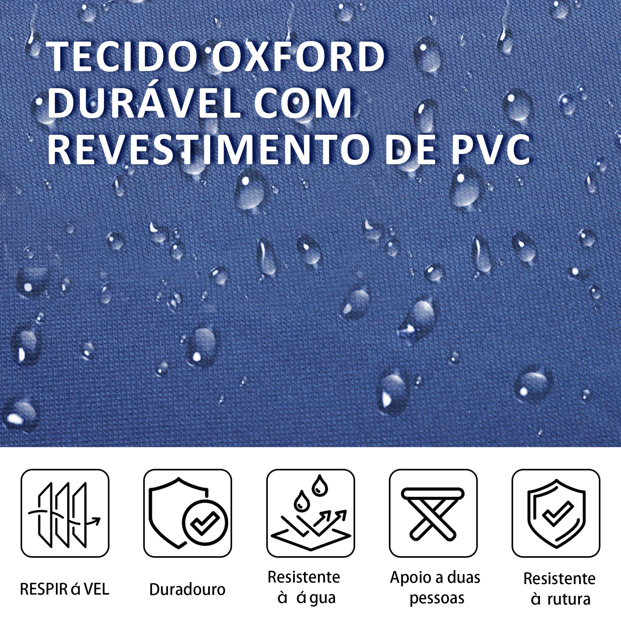 Folding Camping Bed with Storage Bag, Steel and Oxford, Blue