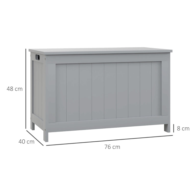 Storage Chest Modern Storage Trunk with Safety Hinges and Handles Grey