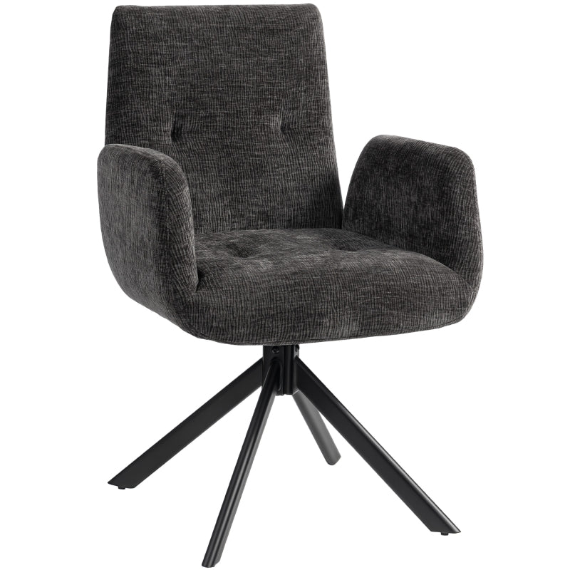 Upholstered Armchair, Accent Chair, Modern Design, Swivel, Black