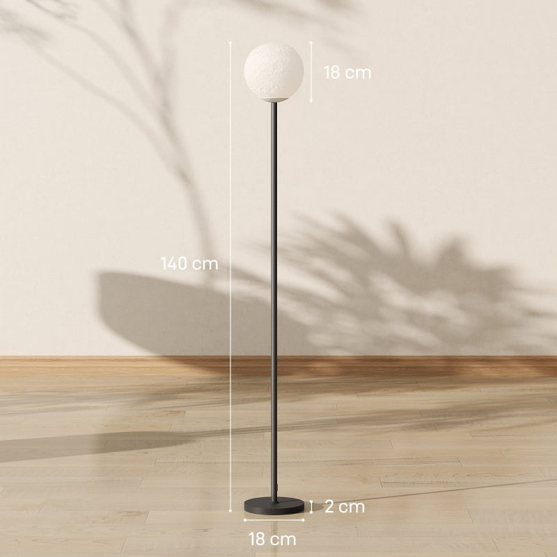Floor Lamp Moon-Shade, Foot Switch, 3 Color Temperatures, Metal Black