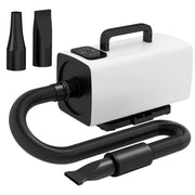 Dog Hair Dryer, 2200W Auto Adjustable Temperature & Airflow, 3 Nozzles, Digital Screen, White