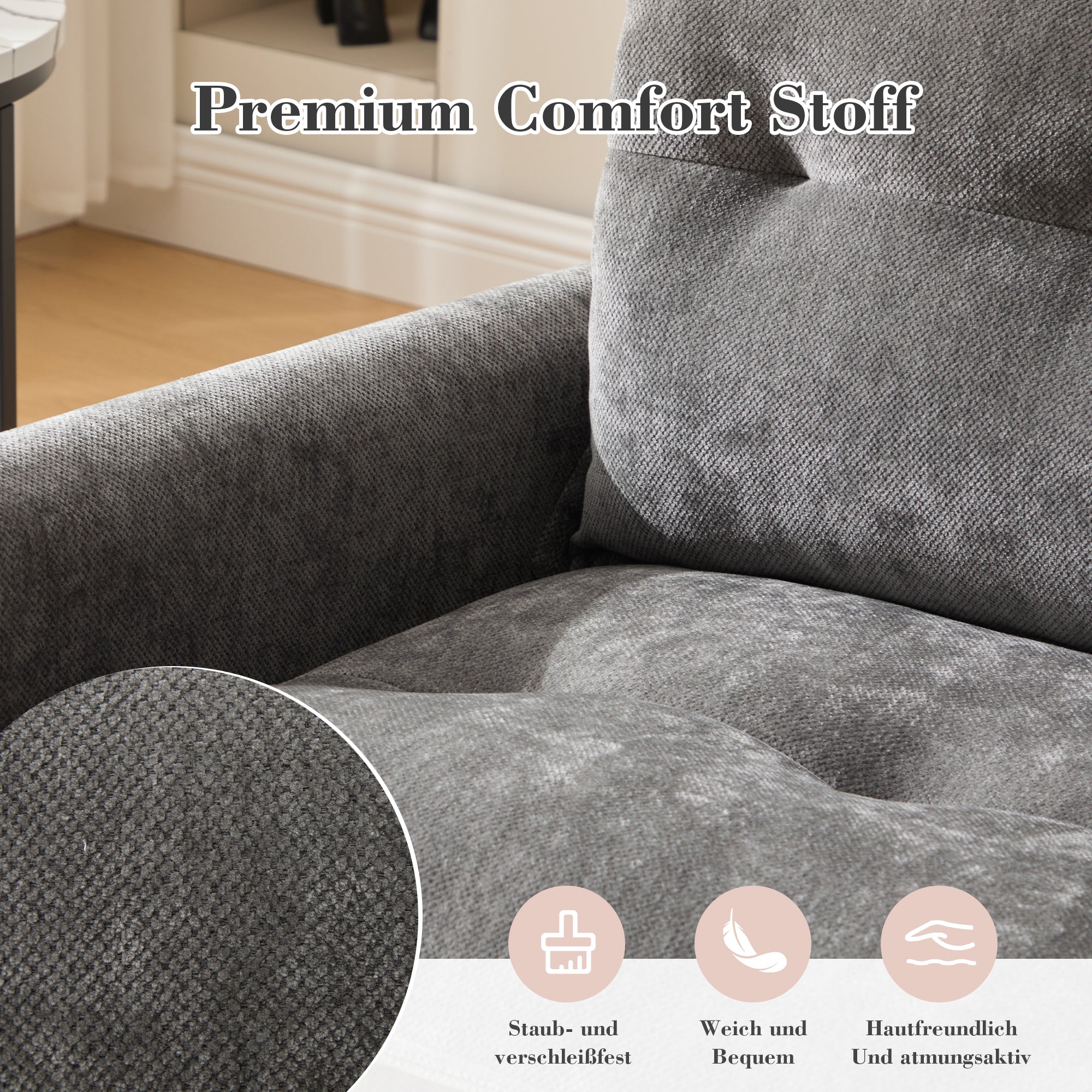 Lounge Chair | 360° Swivel Armrests Large Single Sofa Modern Style Cushions | Armchair