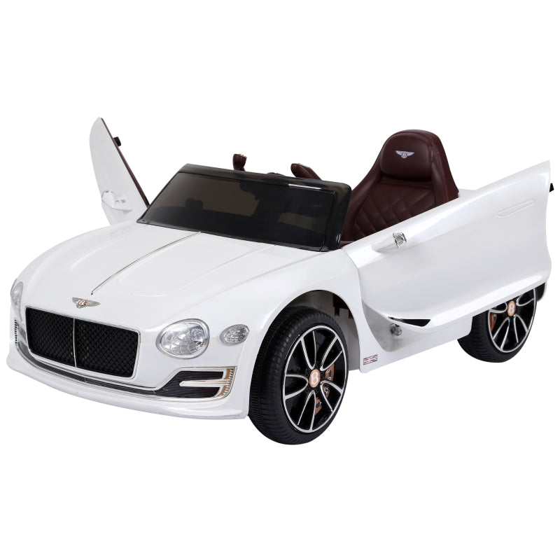 Kids Electric Car Ride on Toys with LED Lights - White