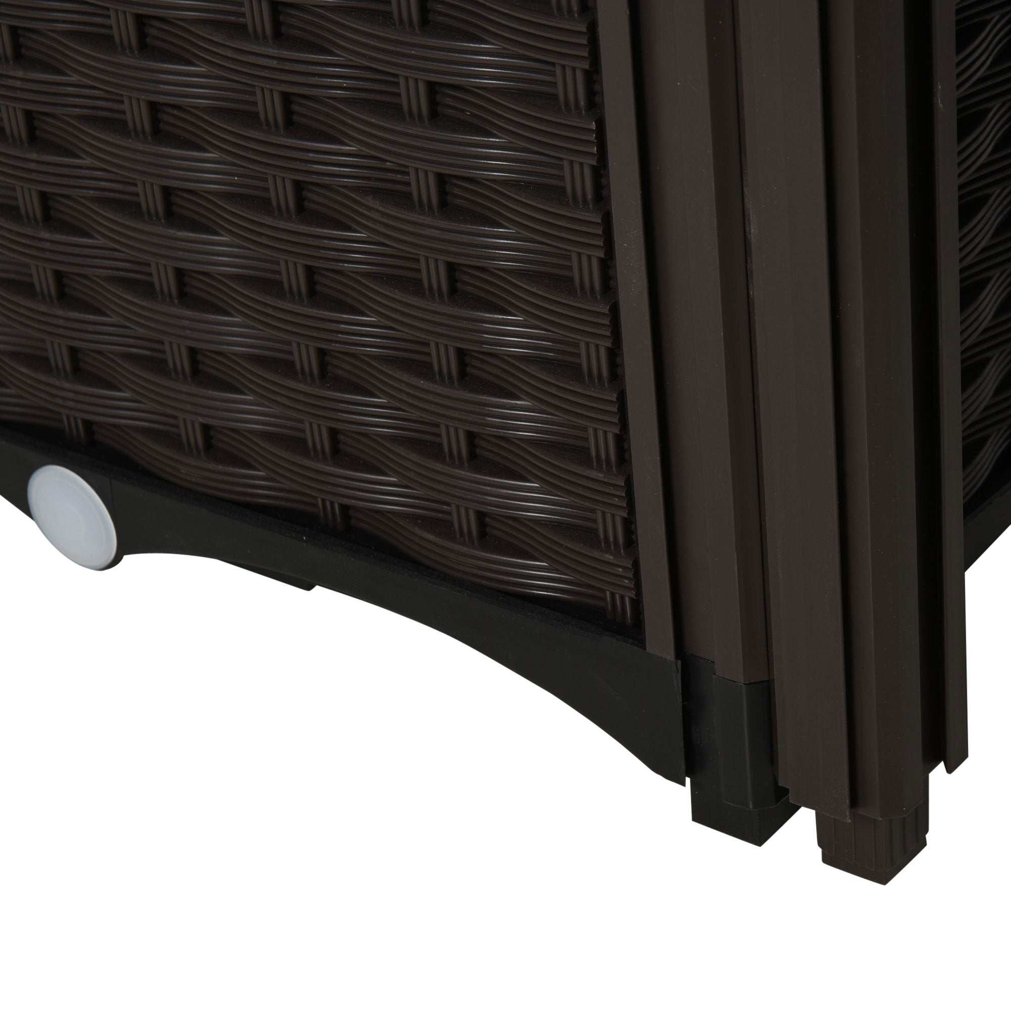 Raised Bed Double Planter, Rattan Look, 80x40x44cm, PP, Brown