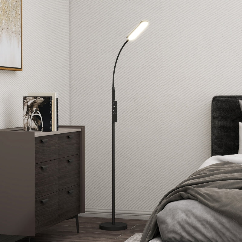 LED Floor Lamp Dimmable with Remote Control & Touch Control, 360° Adjustable Gooseneck, 1-Hour Timer, Memory Function, Black
