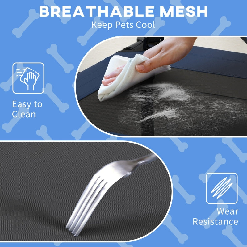 Cooling Raised Pet Bed w/ Washable Breathable Mesh, for Mini Small Dogs - Dark Blue