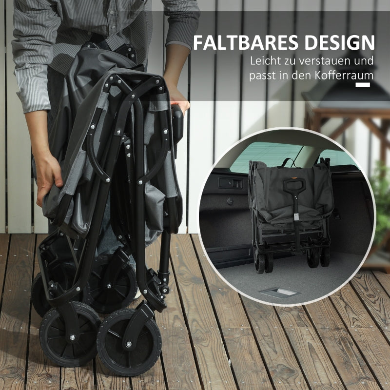 Garden Cart, Foldable 120 kg 160L, Dark Gray