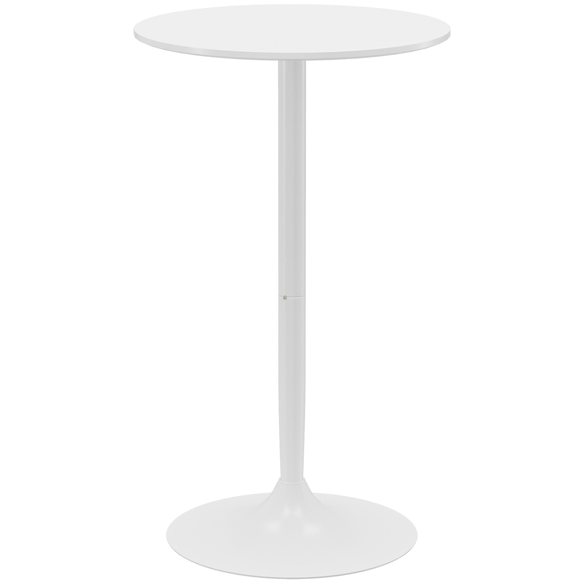 Bar Table Round Ø60 cm Height Adjustable Steel White