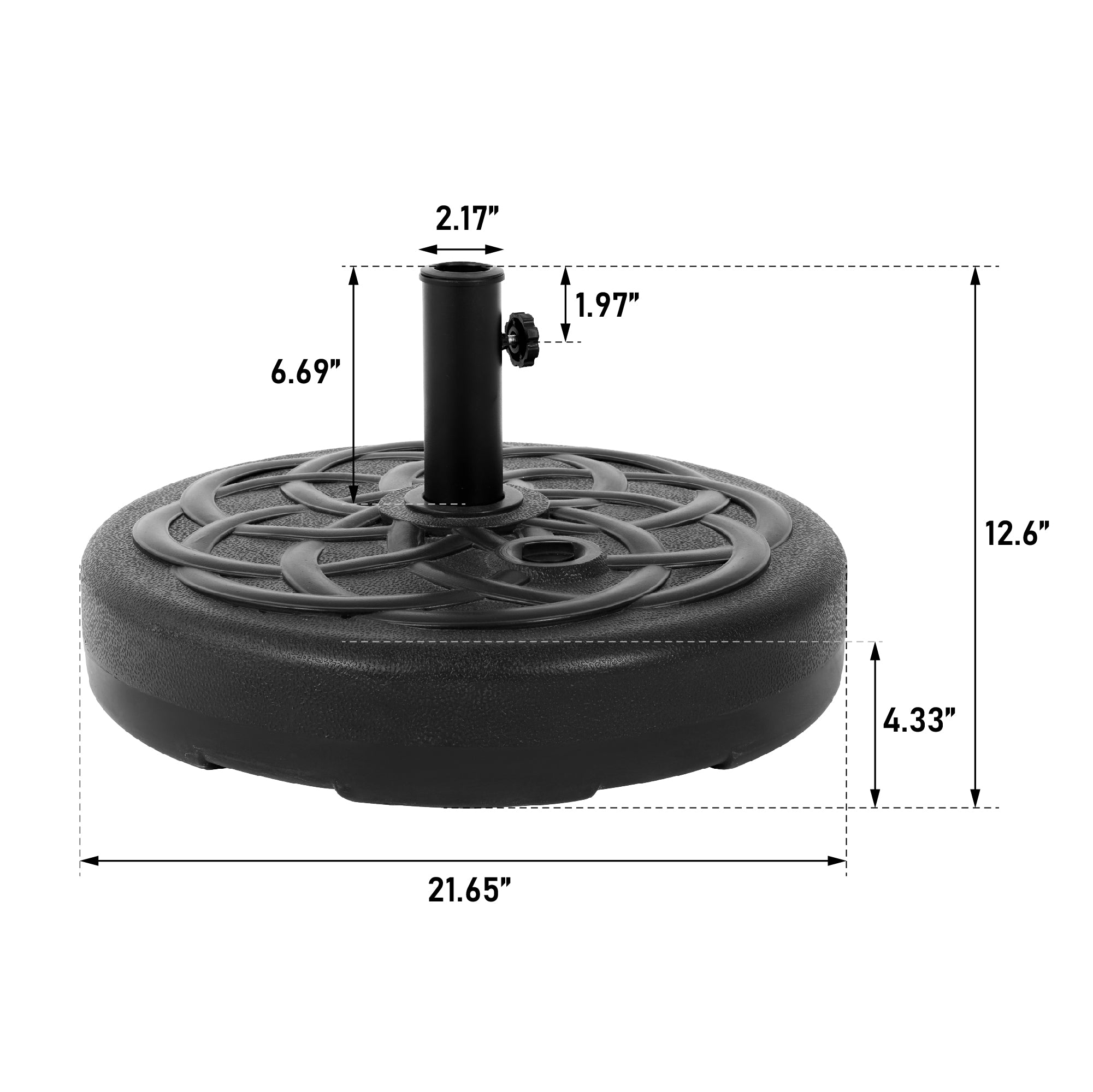 Umbrella Base, Water/Sand Filled, Black