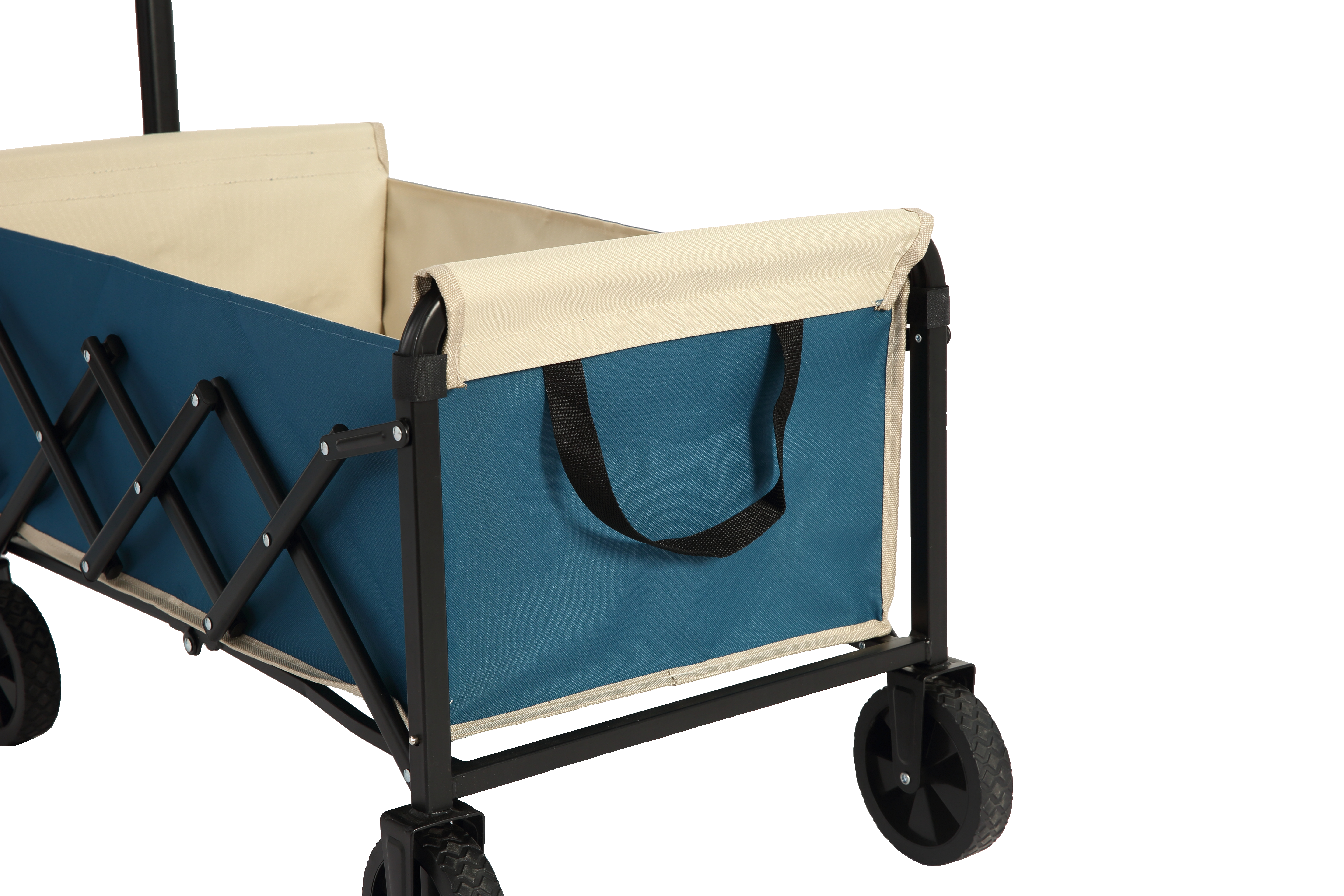 folding beach wagon outdoor utility cart blue