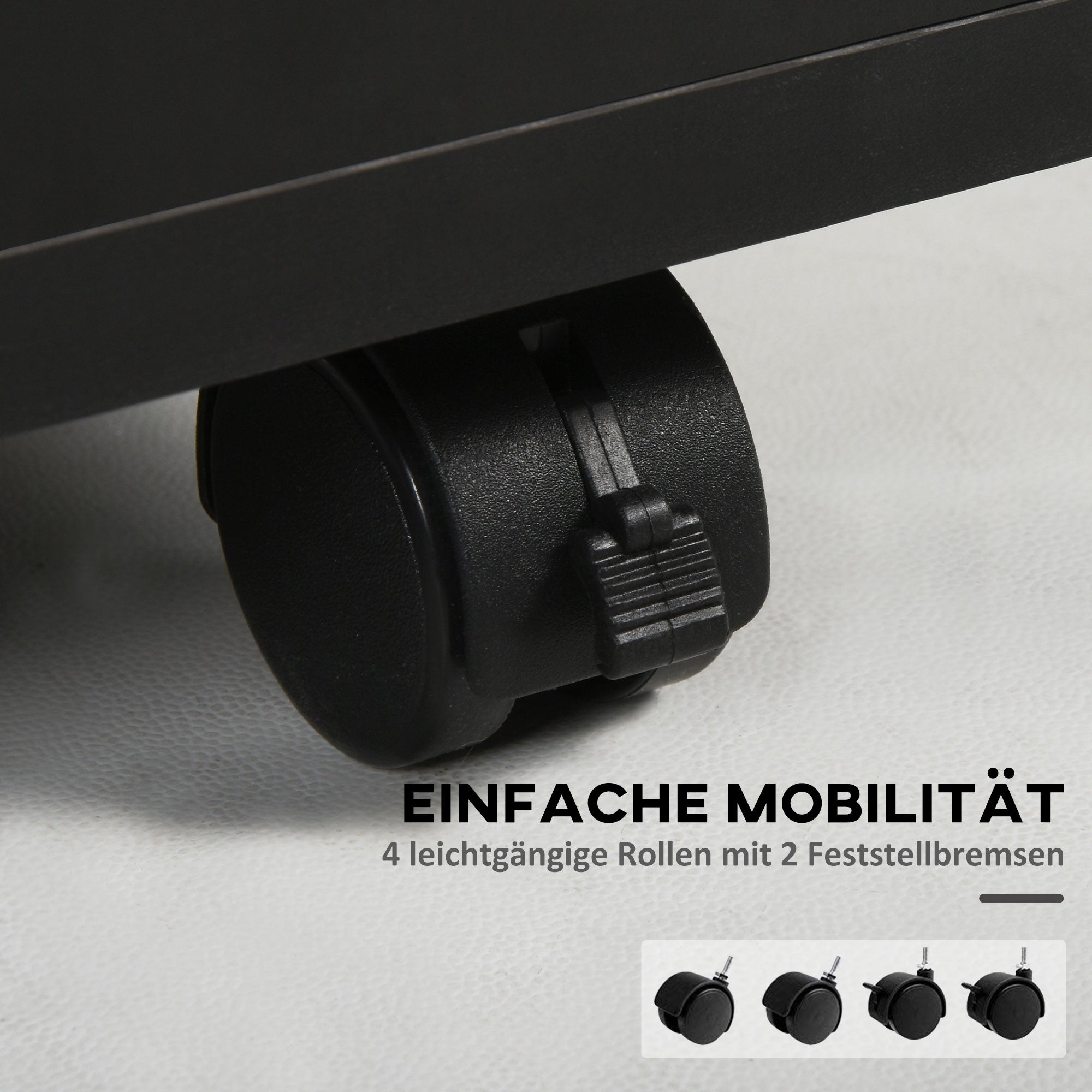 Mobile Filing Cabinet with Drawer, Space-Saving, Functional, Black