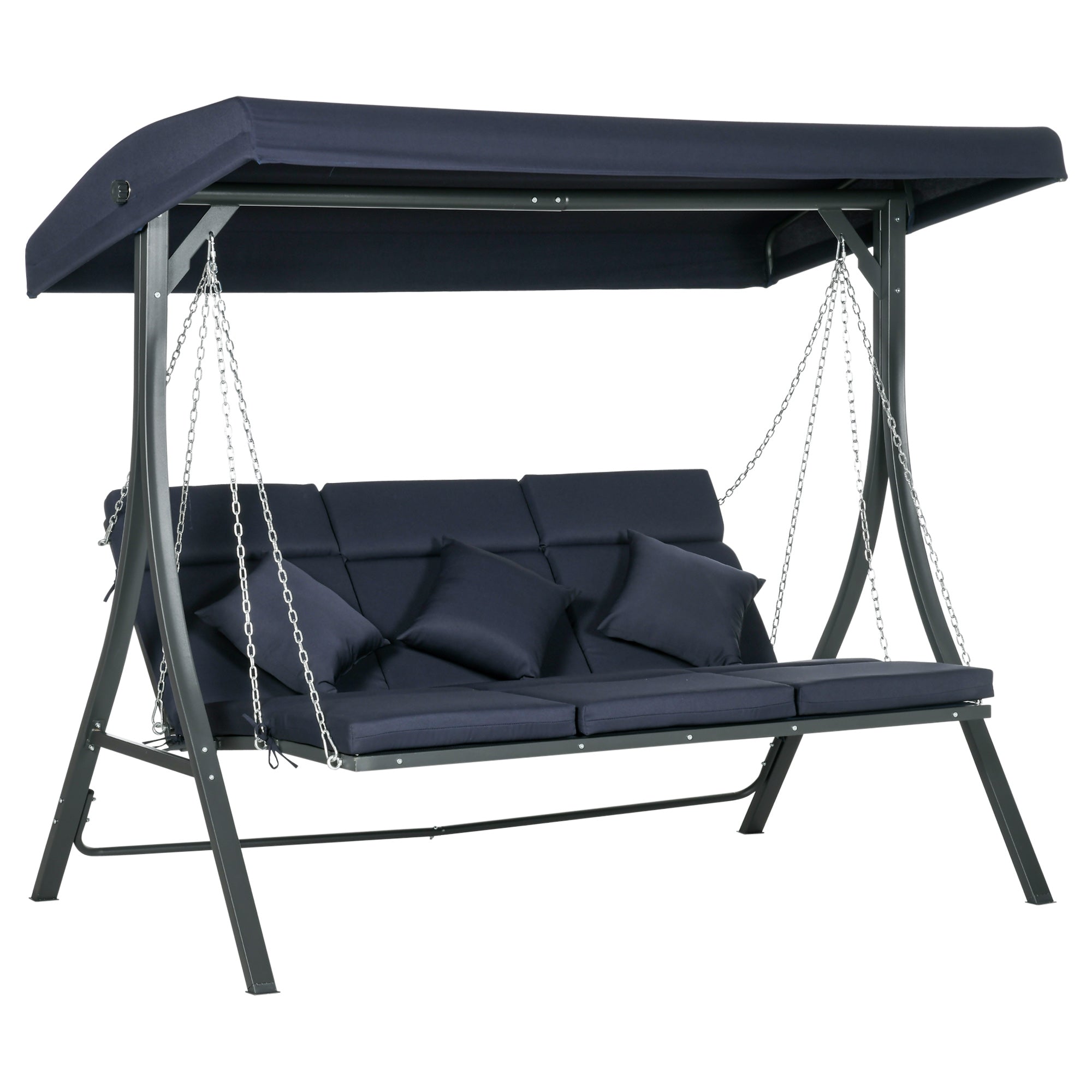 Hollywood Swing Set, 3-Seater, 270 kg Capacity, Adjustable Sunshade