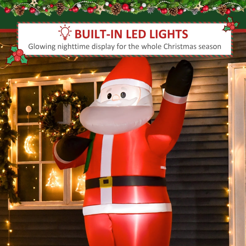 Christmas Inflatable Santa, 8ft LED Lights Indoor Outdoor Decoration, Polyester