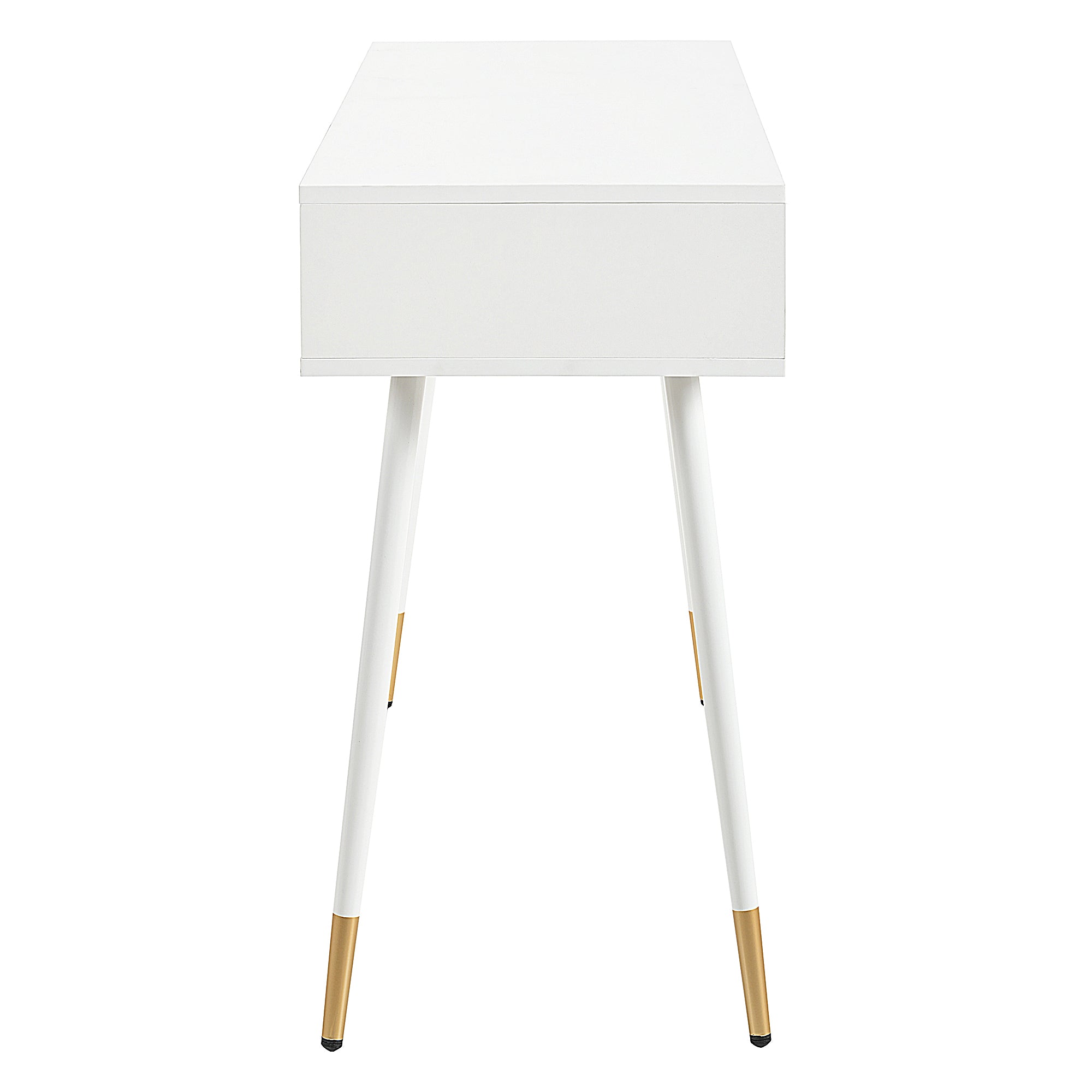 Dressing Table with 2 Drawers, Metal Feet, White