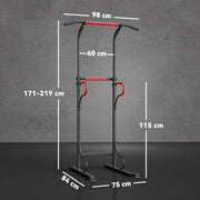 Power Tower Dip Station Height-Adjustable Pull-up Bar Suction Cups