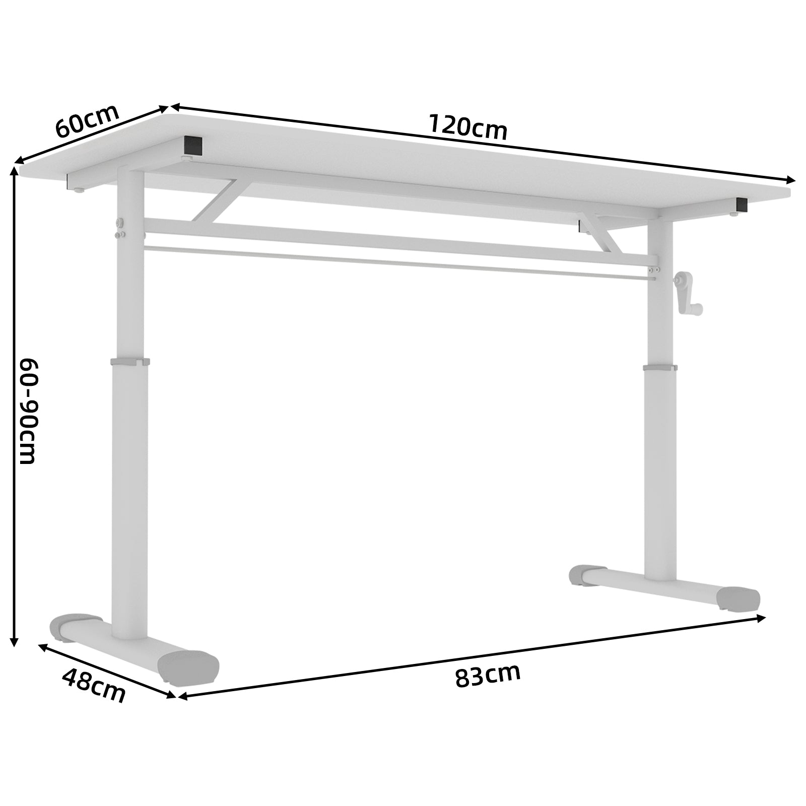 Adjustable Study Desk, Height-Adjustable Multi-Purpose Compact Design