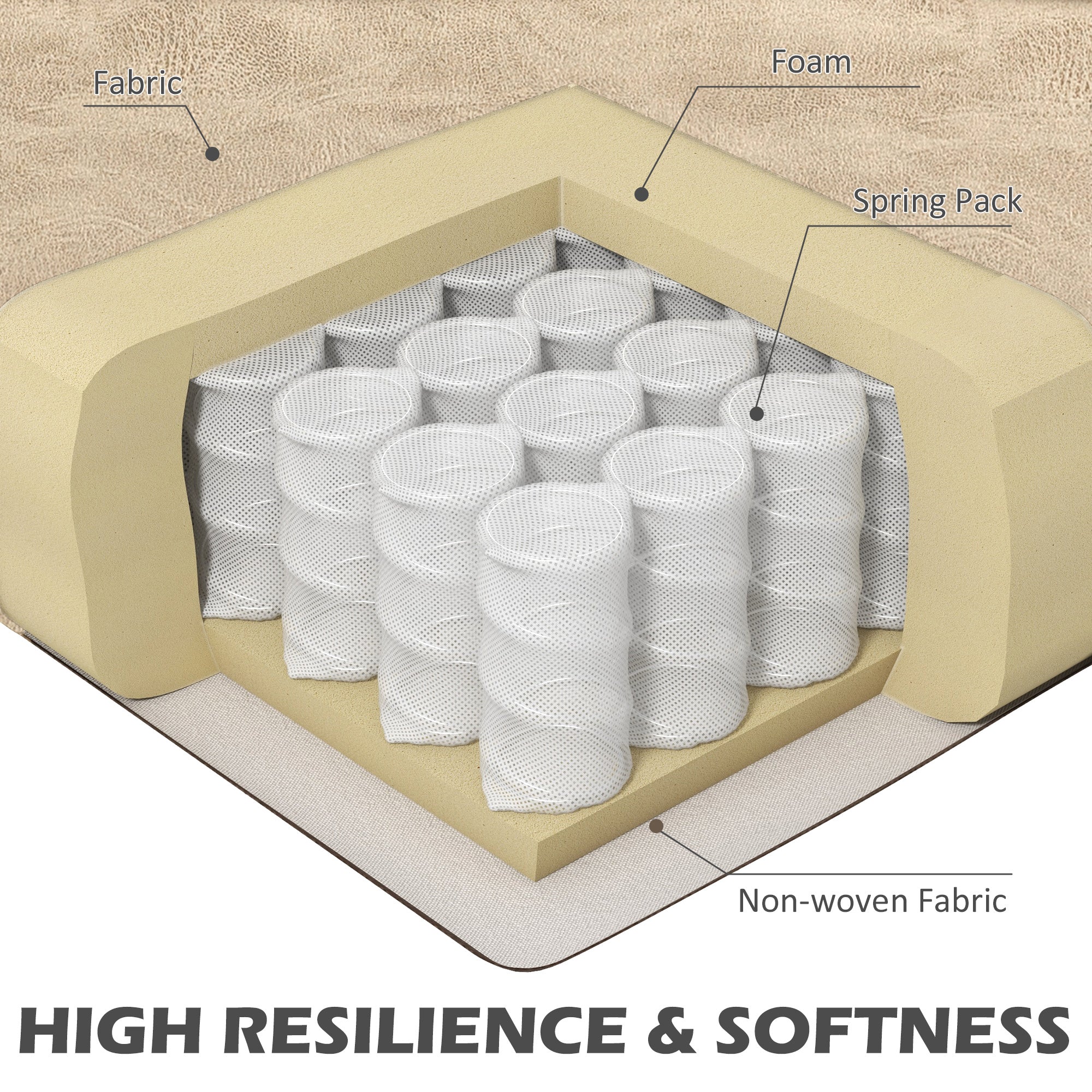 Chesterfield-Style Reclining Armchair - Beige