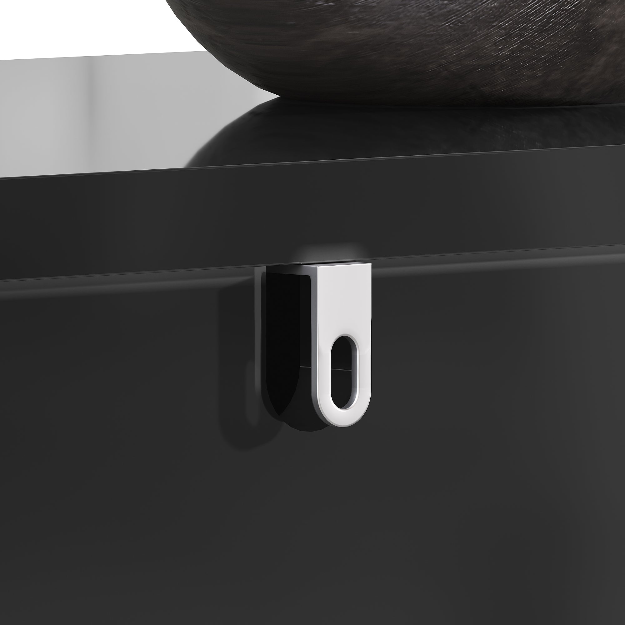 Sideboard with Geometric Design and Gold Accents, 152 x 40 x 75 cm, Black