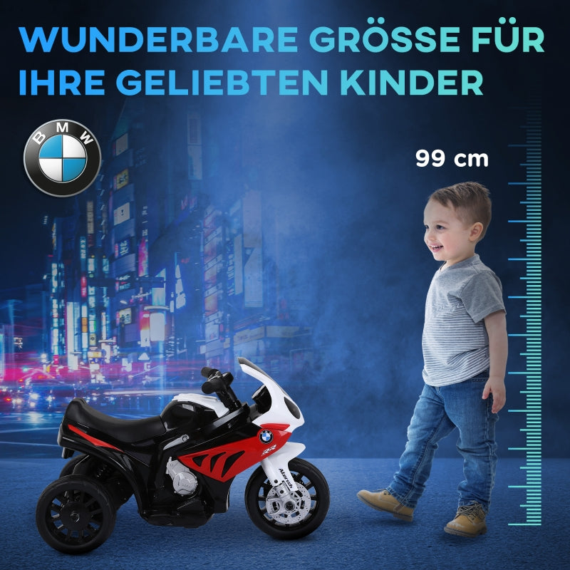 BMW S1000RR Electric Tricycle Children's Motorcycle with Battery, Steel, Red