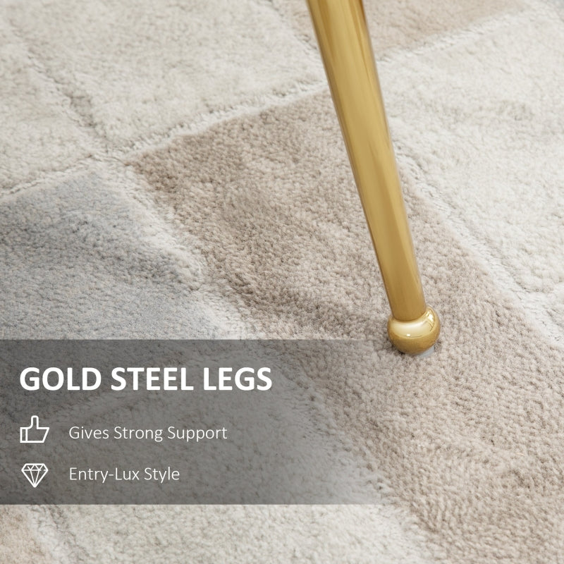 Shell Dining Chairs Set of 2, Gold Metal Legs and Backrest, Velvet Pink