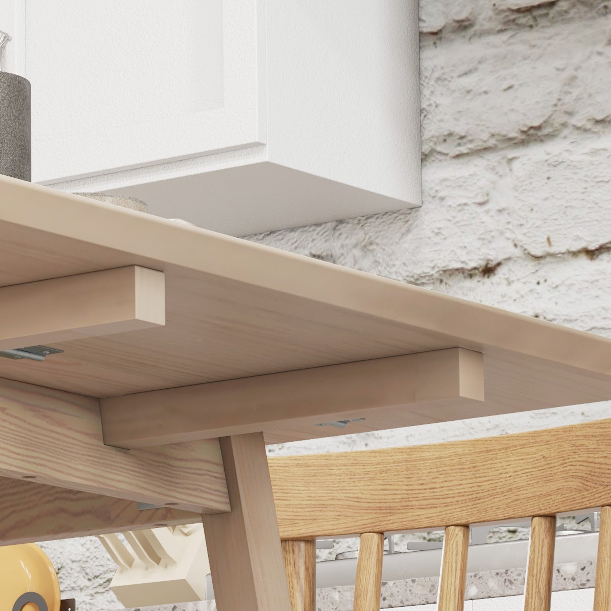 Folding Dining Table, 2-4 Person Small Space 110x86x75cm, Wood Natural Finish