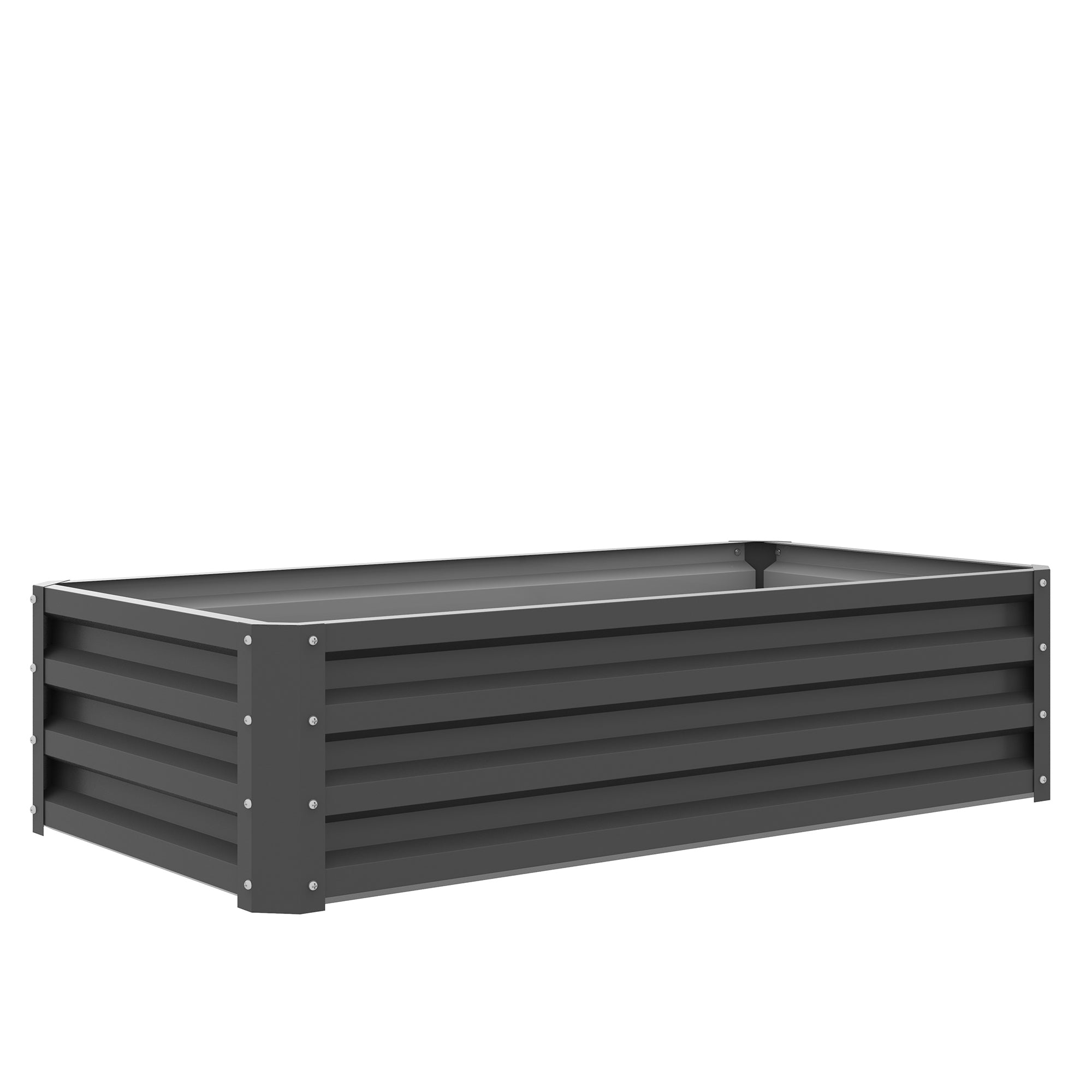 Rectangle Raised Garden Bed Box for Vegetables, Flowers, & Herbs, Light Grey