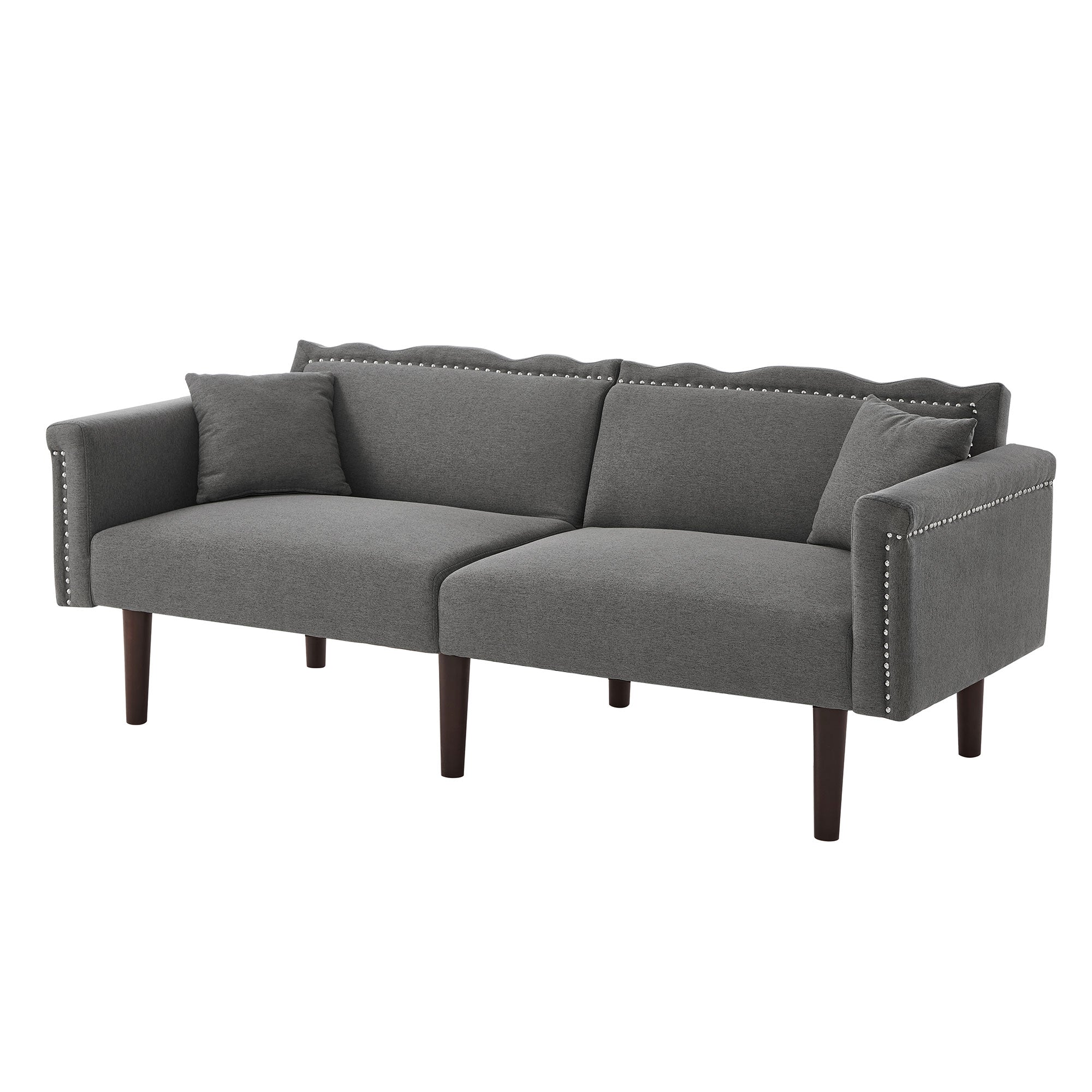 Sofa Bed, 2-in-1 Multifunctional Two-Seater, Adjustable Backrests, Cotton Linen Fabric