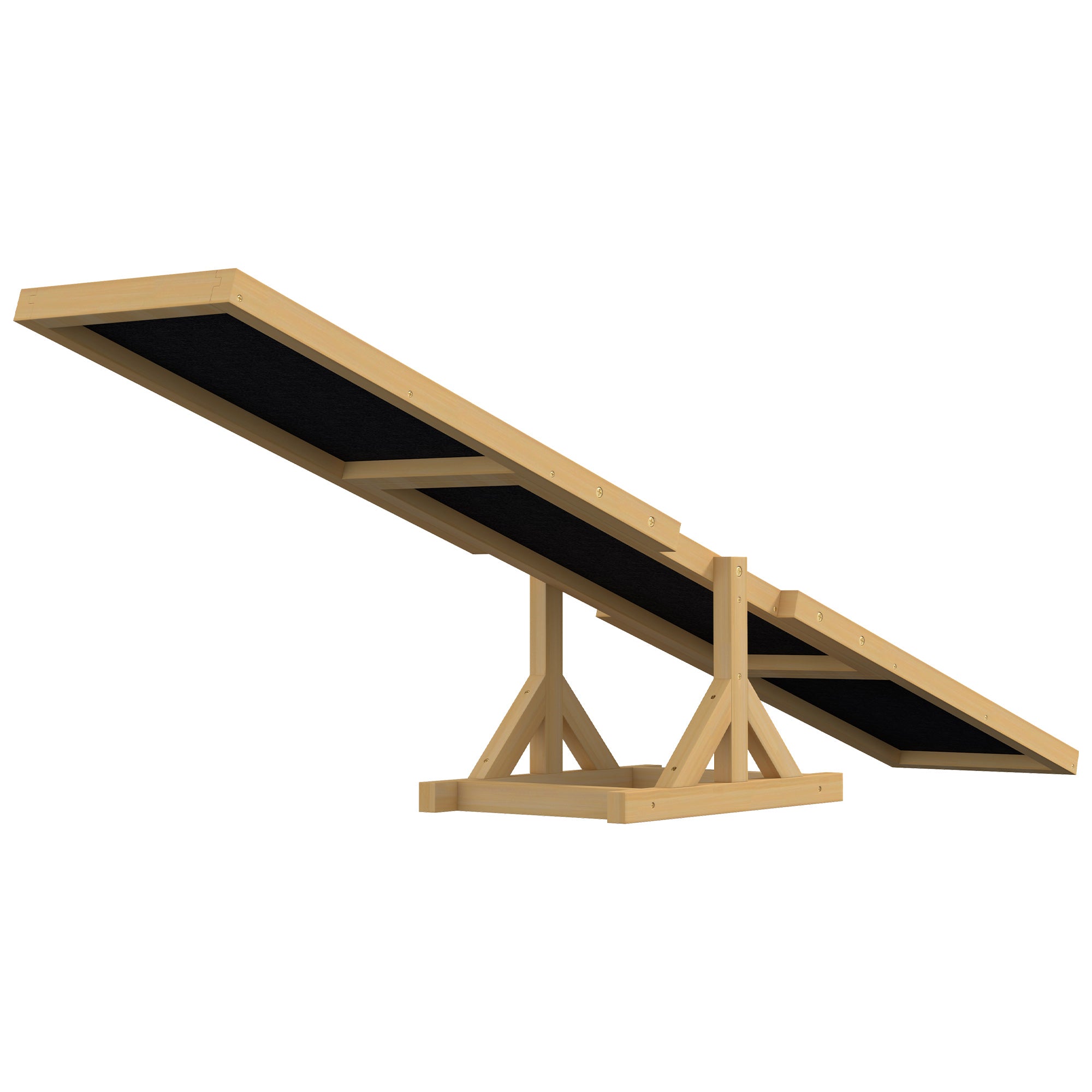 Dog Seesaw, Agility Ramp for Balance, Wood Yellow