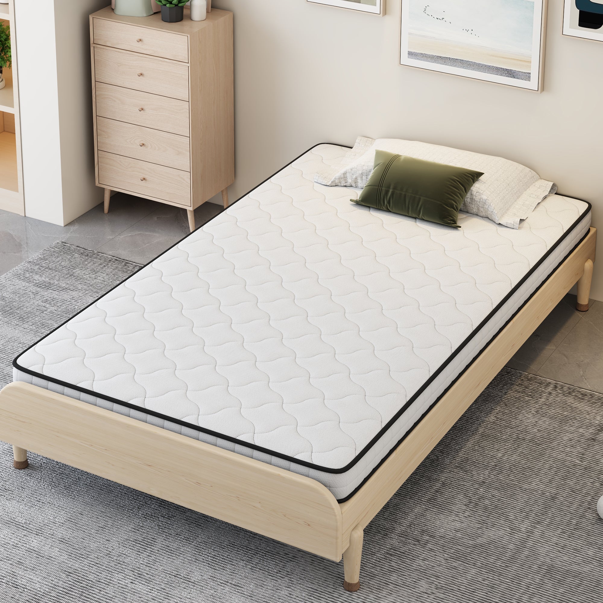 Spring Mattress 90x190cm H3 10cm - Lumbar Support - Rolled