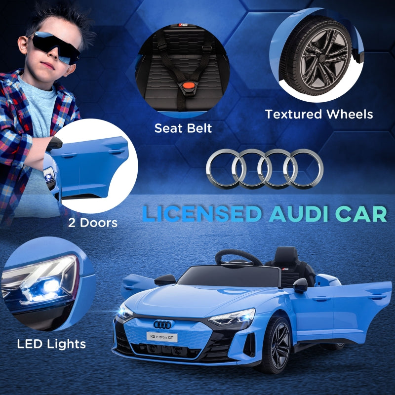 Audi Licensed 12V Electric Ride-On with Remote Control, Suspension, Lights, Music - Blue