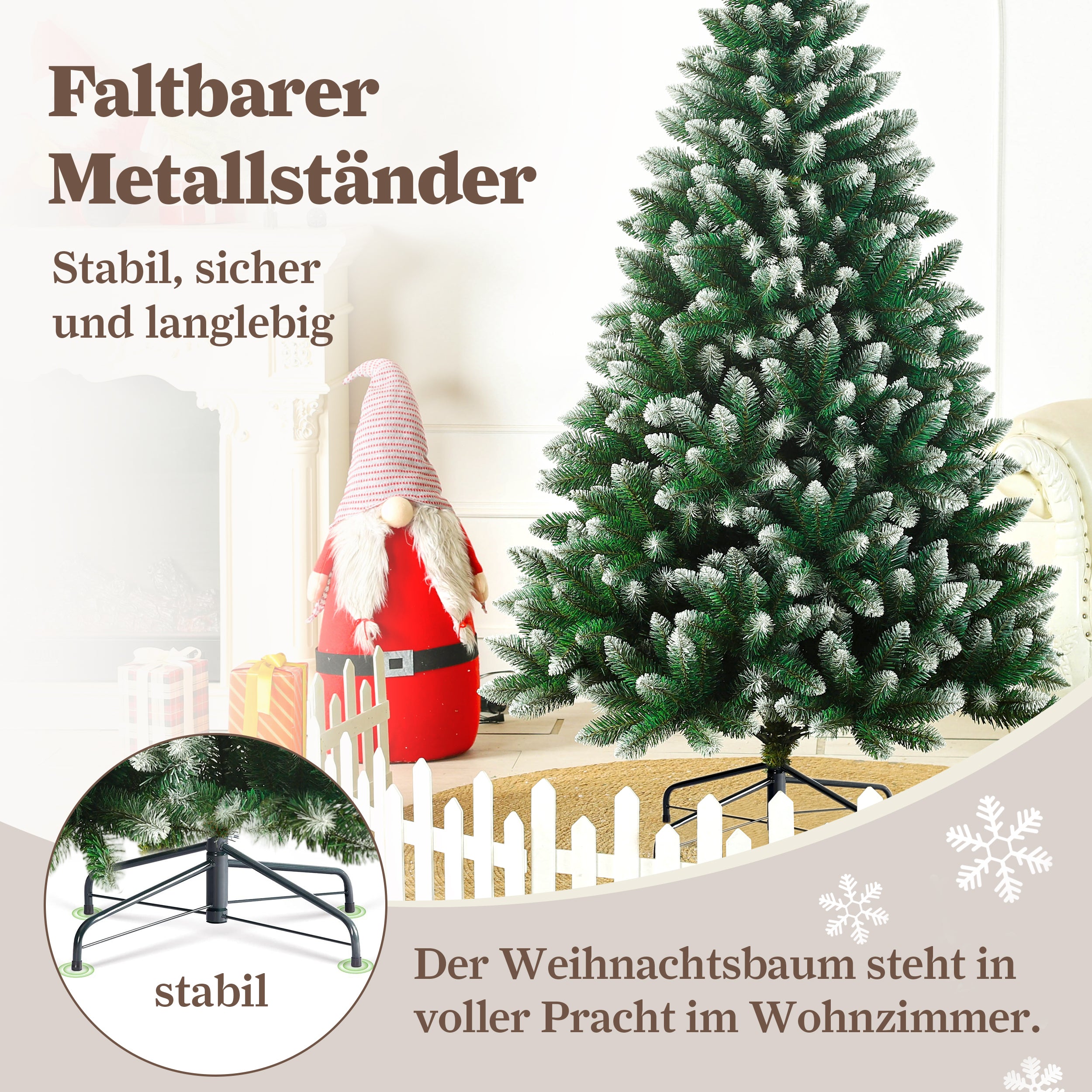 Artificial Christmas Tree 180cm 800 Tips with Lights - Natural Style