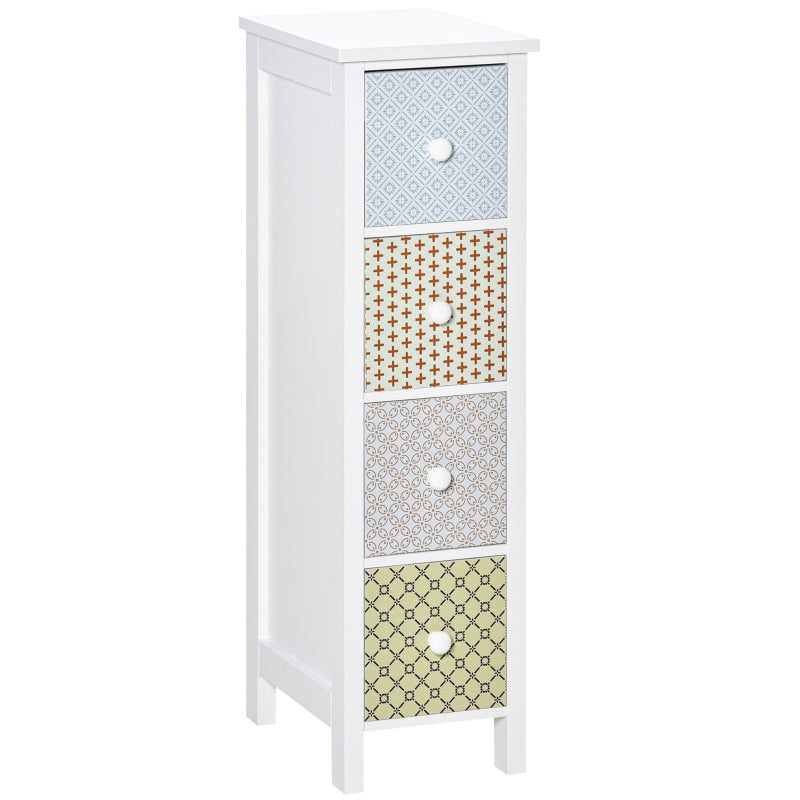 Chest of Drawers 4 Drawer Storage Cabinet for Bedroom Bathroom, MDF