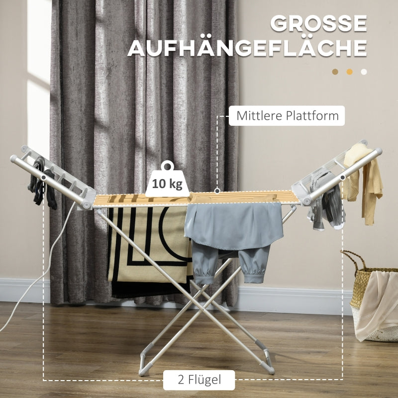 Heated Clothes Drying Rack, Foldable 45-55℃ 144x53x96cm