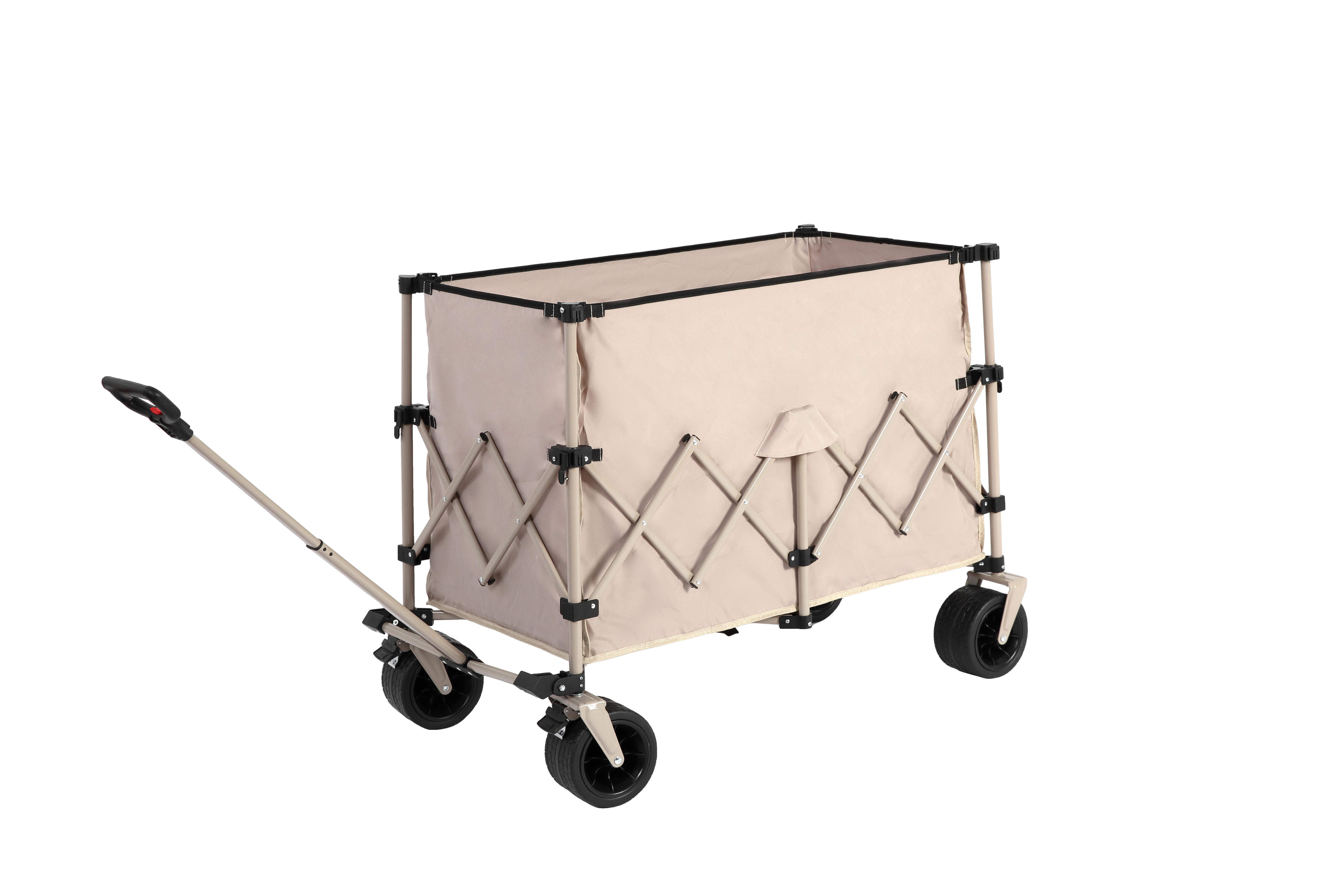Beach Wagon, Collapsible 220lbs, Heavy Duty 300L, All-Terrain Beach Wheels, Beige