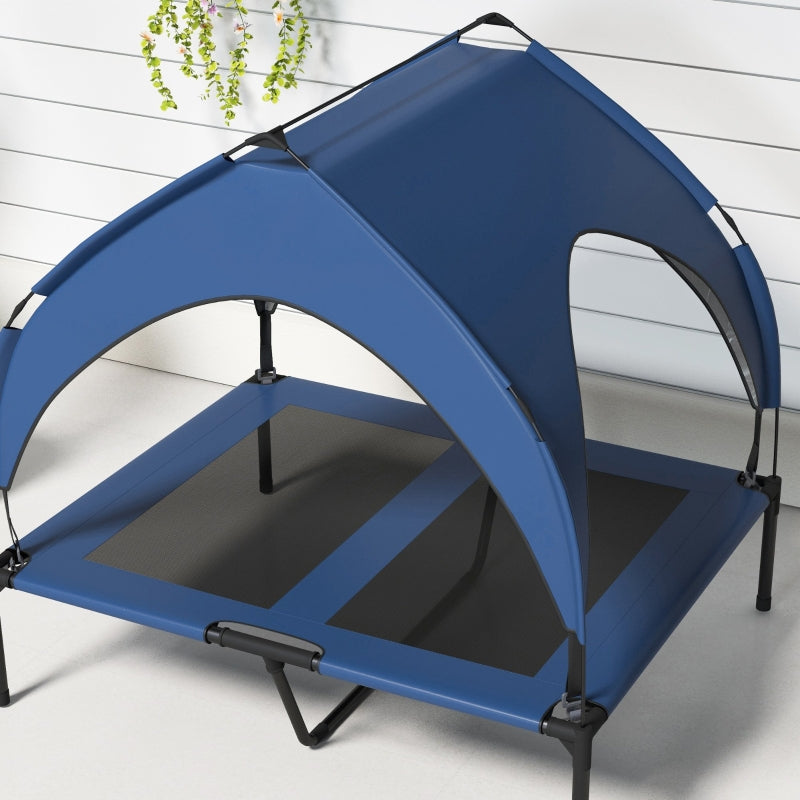 Dog Bed with Roof, Breathable, Water-Repellent, Dark Blue