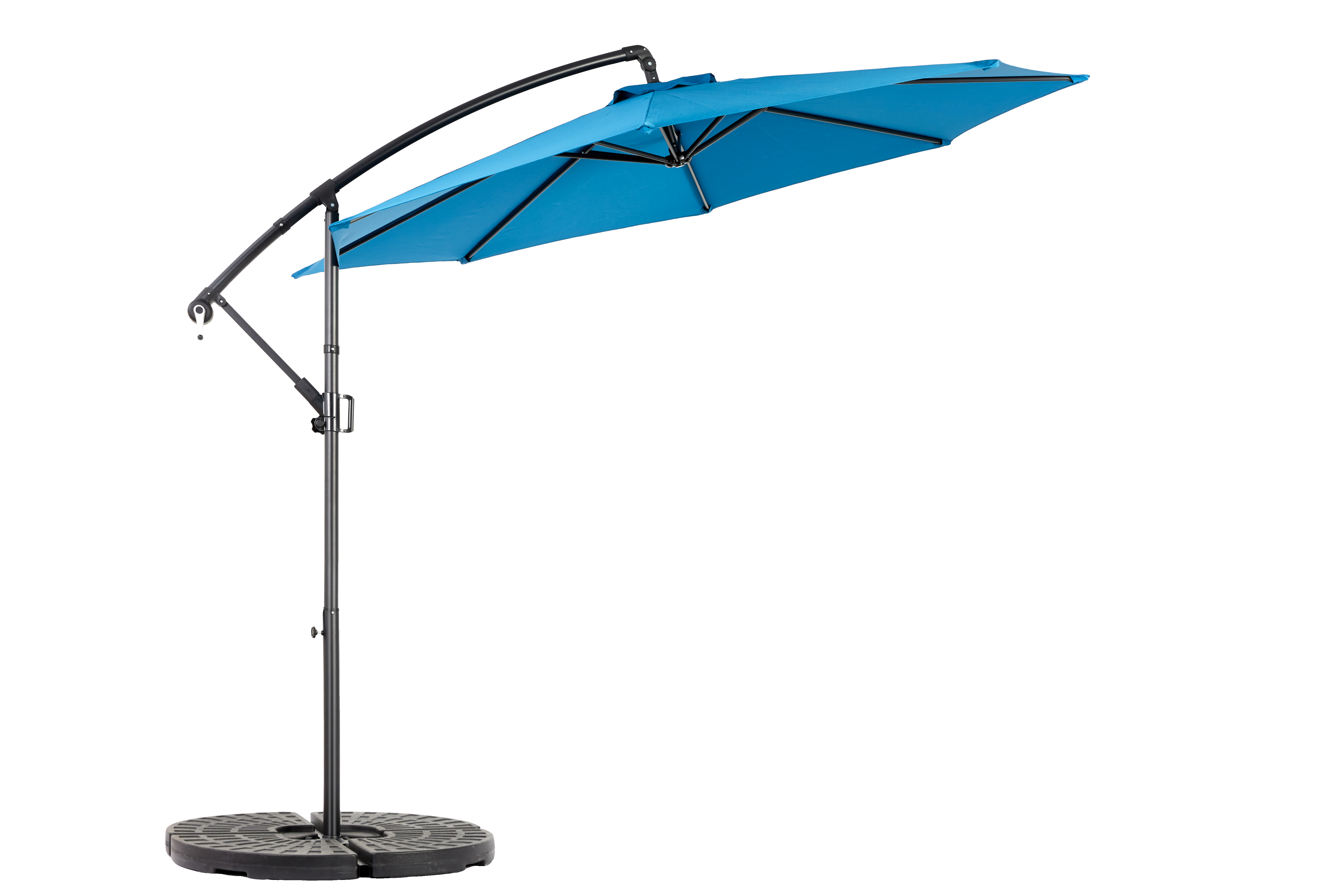 Double Sided Outdoor Umbrella, 14.8 Ft Rectangular Large with Crank, Blue