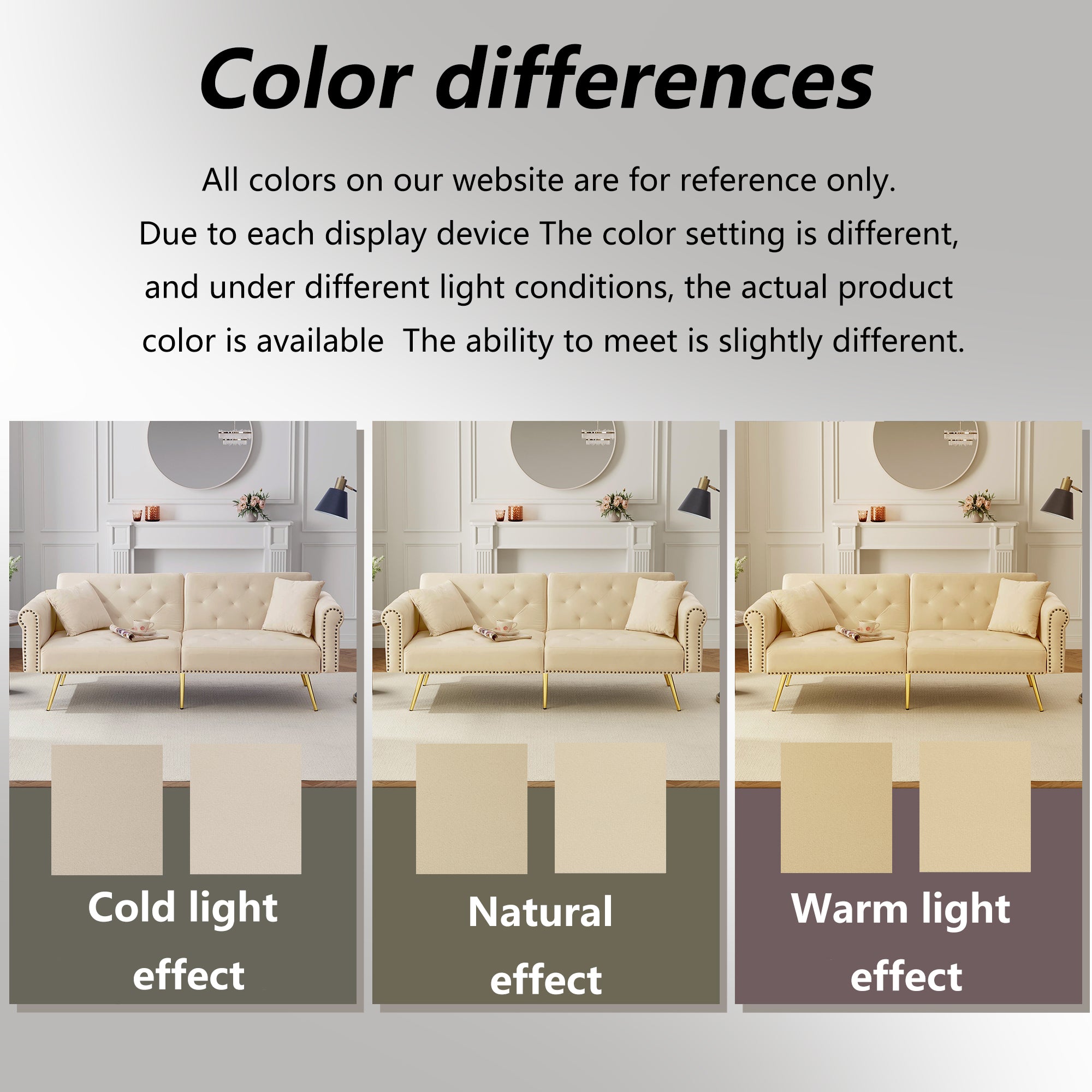 Modern 2-Seater Sofa Bed with 3-Stage Adjustable Backrest, Velvet