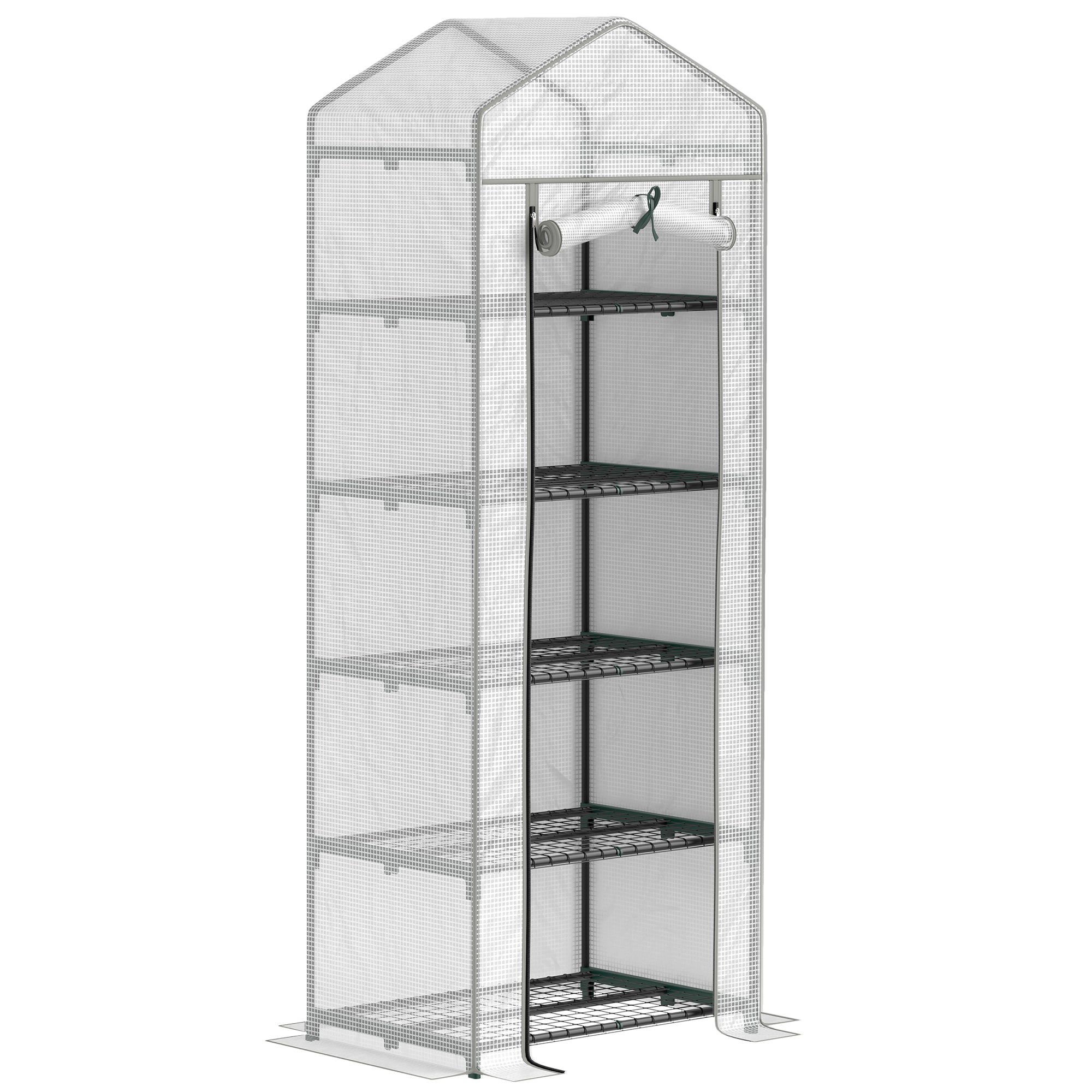 Five Shelf Mini Greenhouse, 193cm White