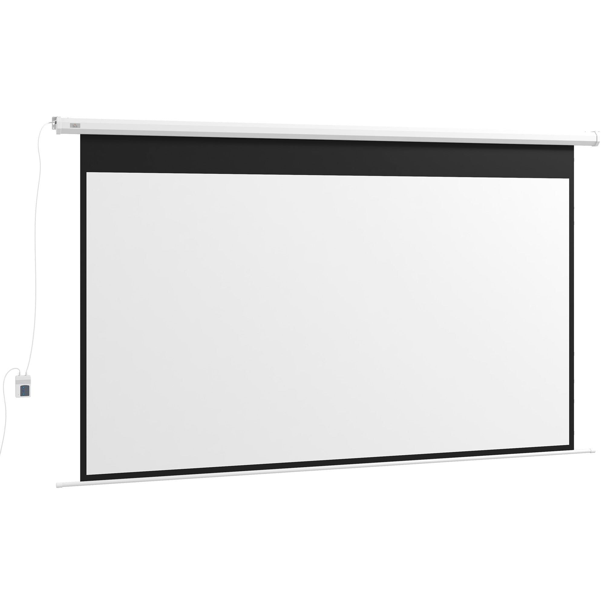 Electric Projector Screen 266x149cm 16:9 Remote Control Home Cinema, Metal White