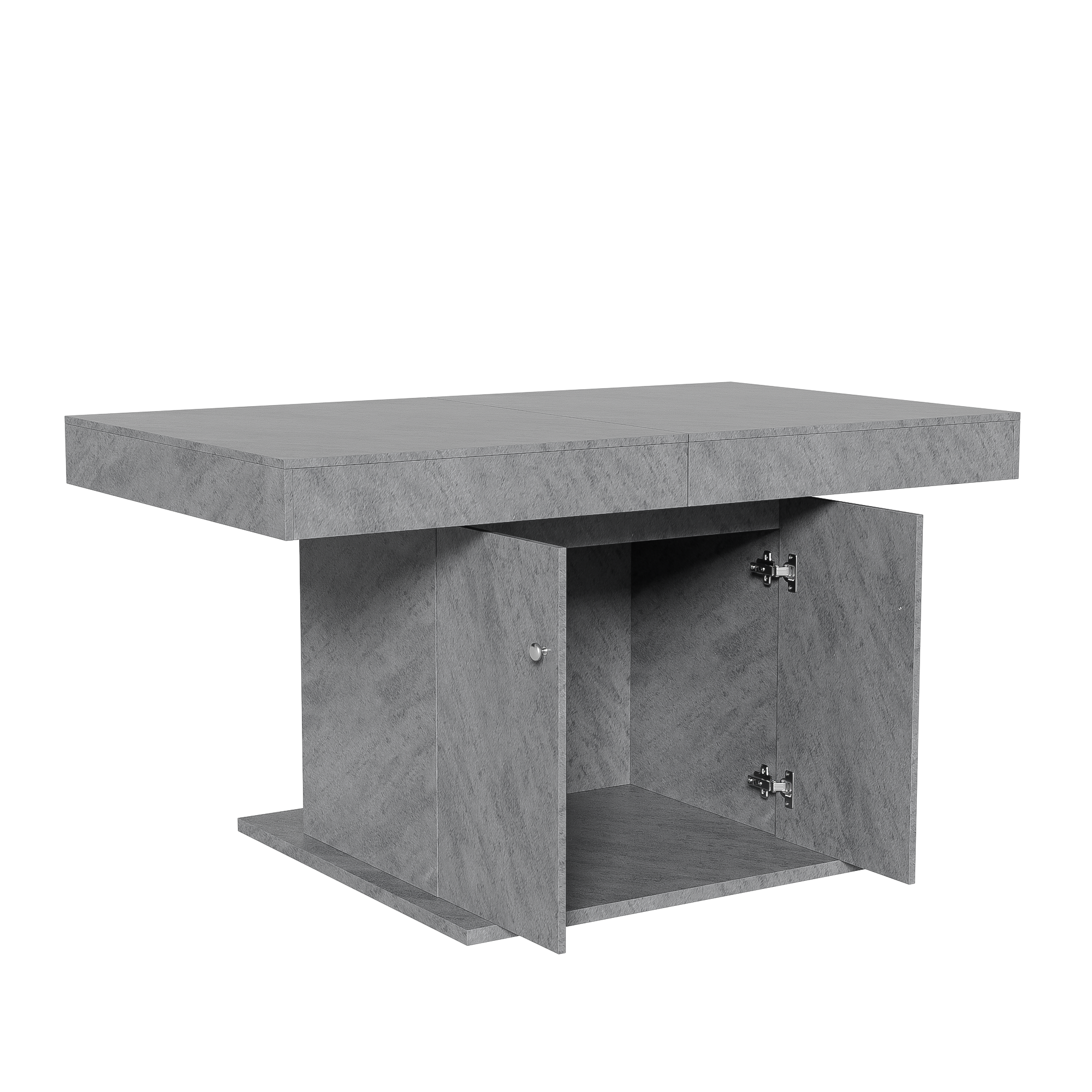 Grey Extendable Multifunctional Dining Table with Storage
