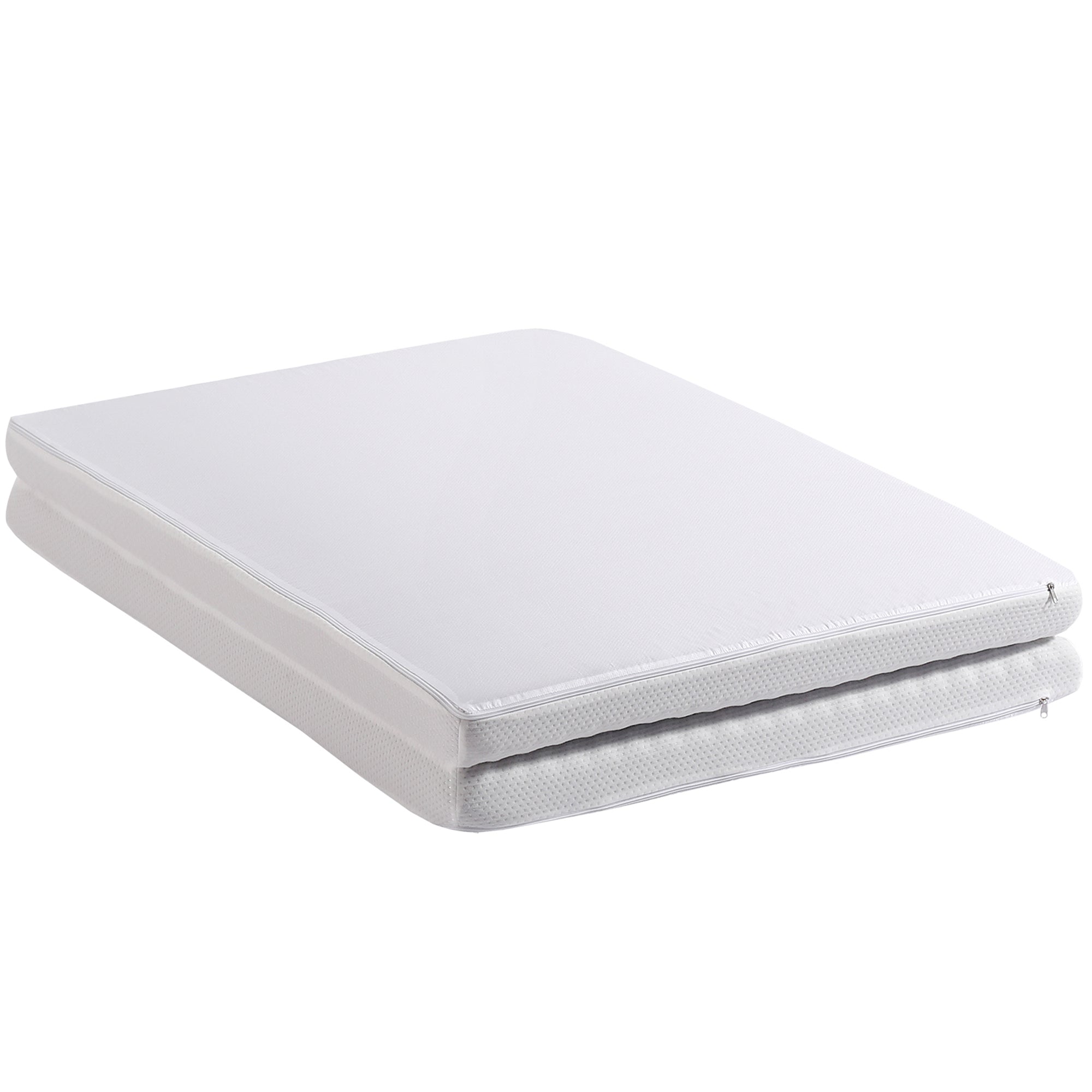 Foldable mattress, ergonomic breathable durable, white
