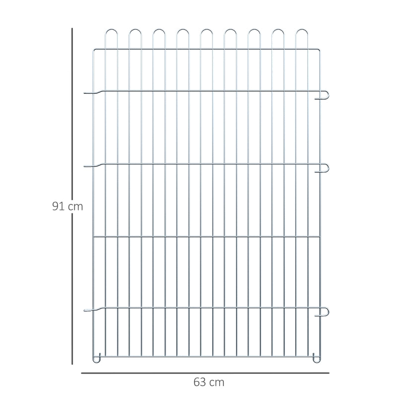 Outdoor Enclosure, 8-Part Puppy Run & Playpen Gate, Metal