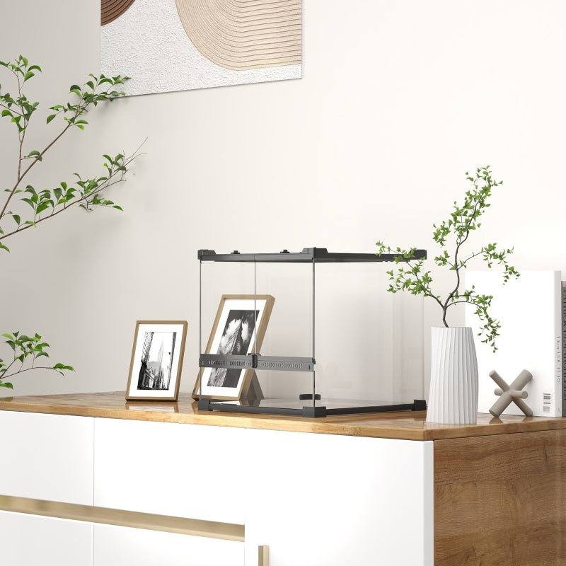 Glass Terrarium, Raised Waterproof Base with Button Lock, for Reptiles