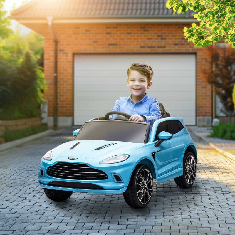 Aston Martin DBX Kids Electric Car, 12V with Lights, Music, Horn, Blue