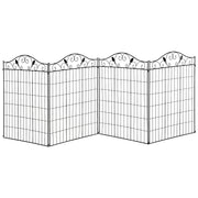 Garden Decorative Fence 4 Panels 44in x 12ft Landscape Edging Metal Wire