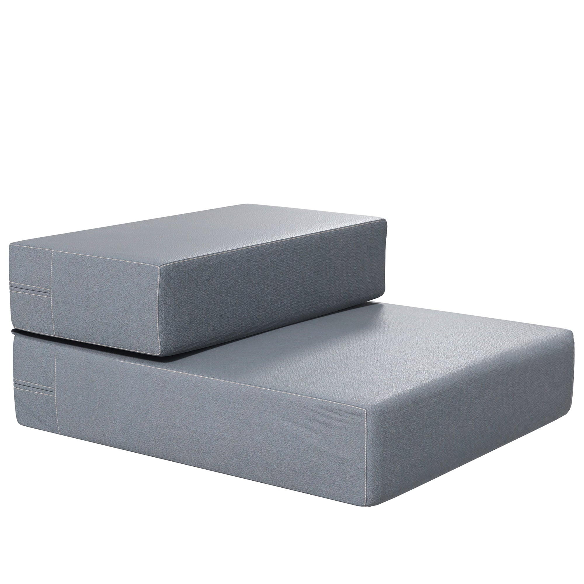 Pet Stairs, 2 Steps Foldable, Dog Stairs, Grey PU Leather