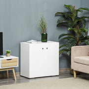 Storage Cabinet Two Shelves Sideboard Freestanding White